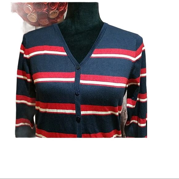 Pendleton Striped Silk and Nylon Cardigan - Picture 5 of 5